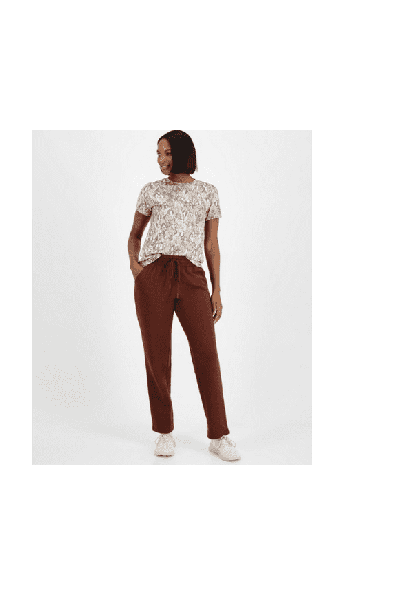 ID Ideology Women's High-Rise Straight-leg Fleece Sweatpants, Created for Macy's - Deep Burgundy