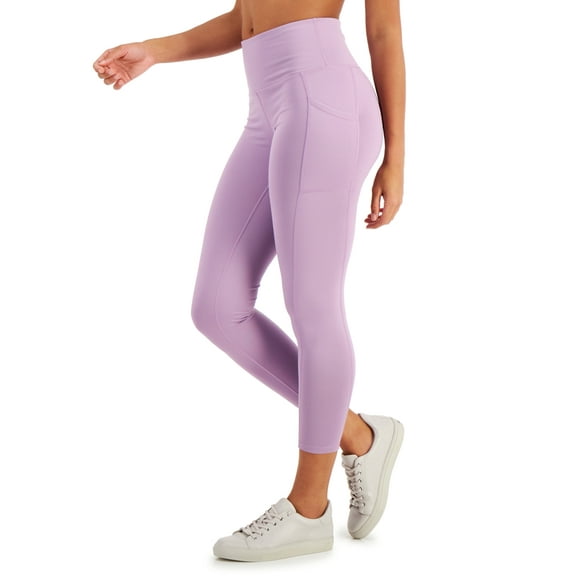 ID Ideology Women's High Waist Side Pocket 7/8 Length Leggings Purple Size X -Small
