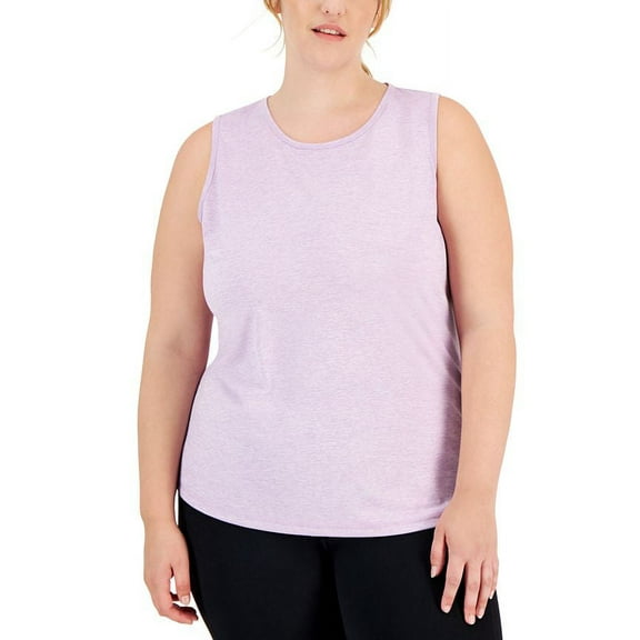 ID Ideology Women's Keyhole Back Tank Top Purple Size 2X