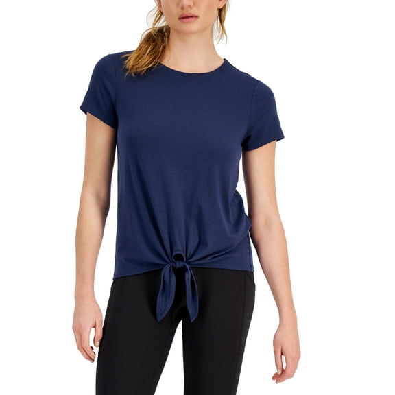 ID Ideology Womens Knot Front T-Shirt Indigo Sea M
