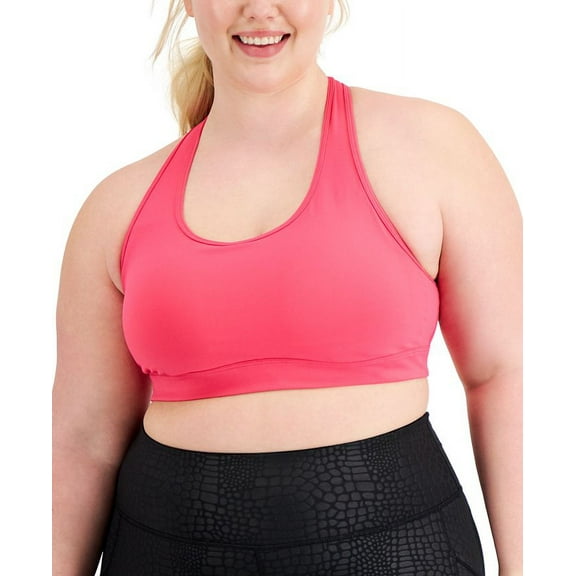 ID Ideology Women's Medium Impact Sports Bra Pink Size 3X