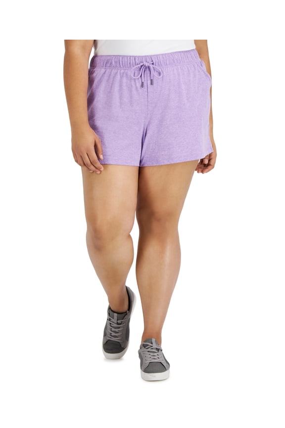 ID Ideology Women's Retro Recycled Drawstring Shorts Purple Size 2X