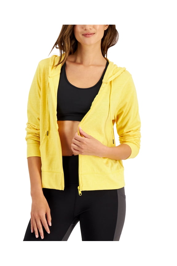 ID Ideology Womens Retro Recycled Full Zip Jacket Yellow L