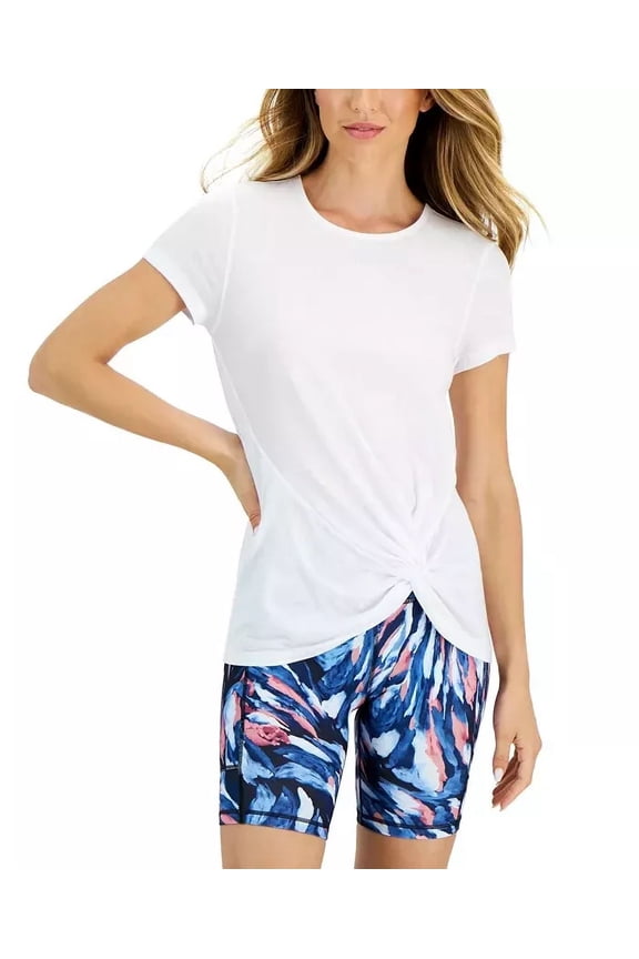 ID Ideology Women's Side-Knot T-Shirt, Bright White, S