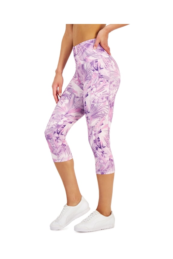 ID Ideology Women's Side Pocket Crop Leggings Purple Size Small