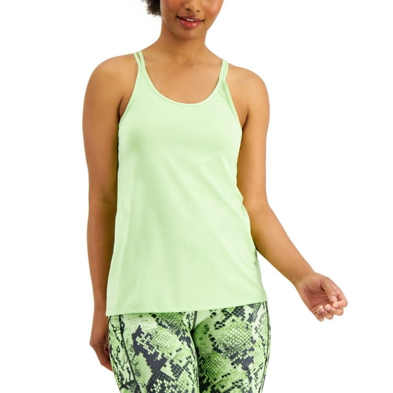 ID Ideology Women's Solid Strappy Tank Top Green Size S