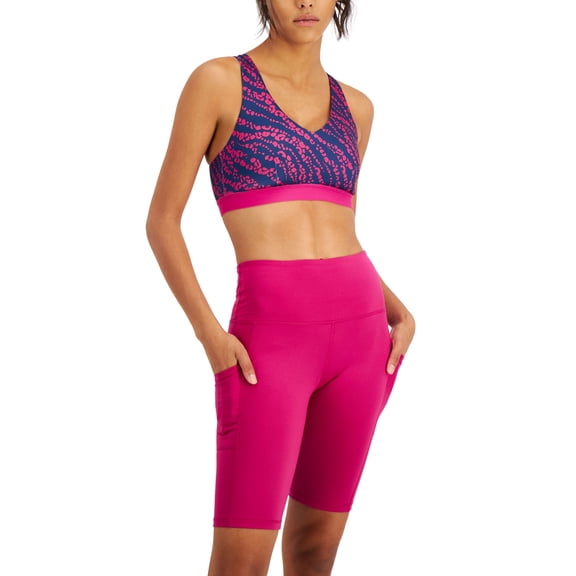 ID Ideology Womens Cheetah Print Strappy Low Impact Sports Bra Cheetah Safari L