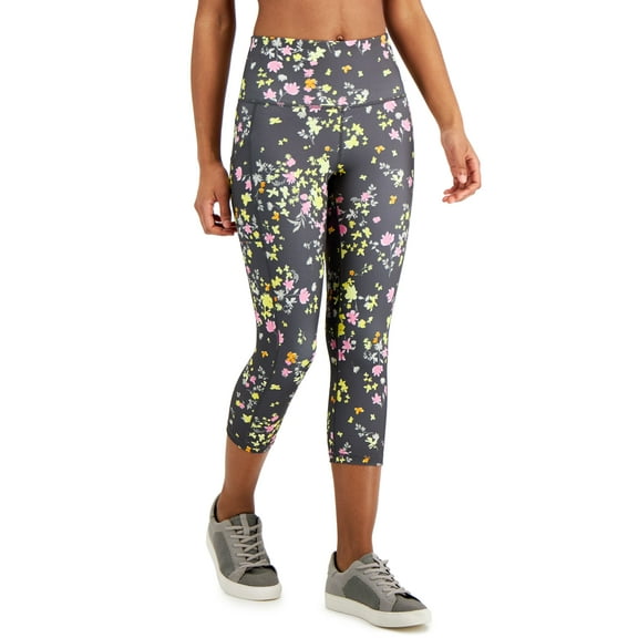 ID Ideology Womens Compression Active Cropped Leggings Pansy Poppyseed XS