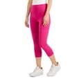 thumbnail image 1 of ID Ideology Womens Compression High Rise Side Pocket Cropped Leggings Berry Ice PS, 1 of 1