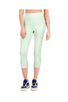ID Ideology Womens Compression High Rise Side Pocket Cropped Leggings Green Ash XS