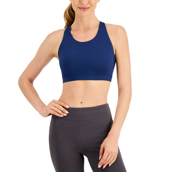 ID Ideology Womens Essentials Sweat Set Low Impact Sports Bra Indigo Sea S