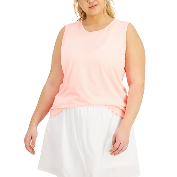 ID Ideology Womens Keyhole Back Tank Top Spring Tulip 1X