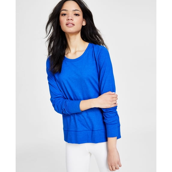 ID Ideology Womens Retro Recycled Pullover Deep Cobalt L