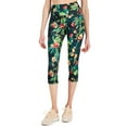 thumbnail image 1 of ID Ideology Womens Tropical Side Pocket Cropped Leggings True Black PL, 1 of 1