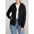 thumbnail image 1 of ID Ideology Womens Zip Front Fleece Hoodie Black S, 1 of 3