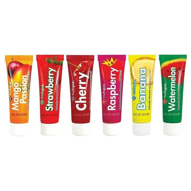 is personal lubricant edible ID Lubricants, Frutopia Natural Fruit Flavored Edible Lube, Vegan-Friendly,  Water-Based, 12 ml Pack of 5