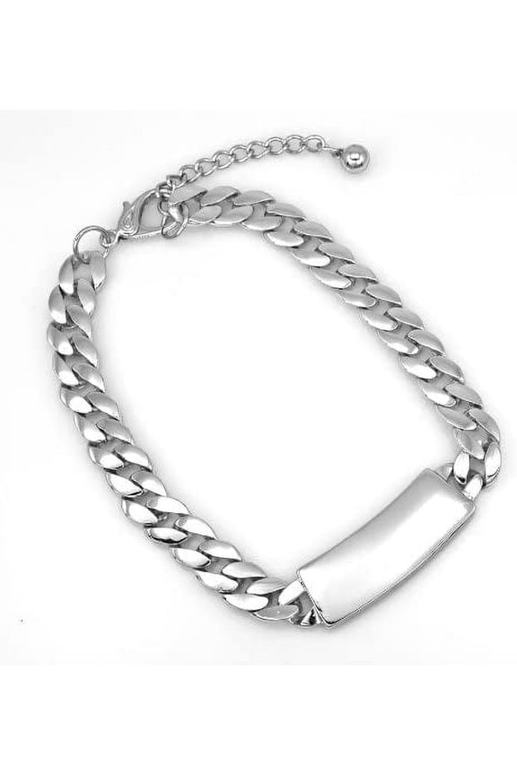 ID NECKLACE Silver Tone Chain Link Celebrity Inspired Rihanna, Jennifer Lopez, Kim Kardashian