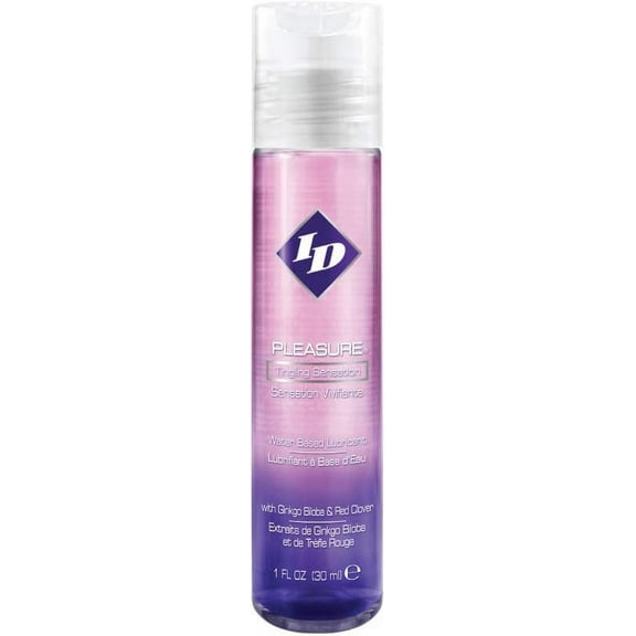ID Pleasure Personal Lubricant - Stimulating with Natural Botanical Extracts, Water Based, 1oz Bottle