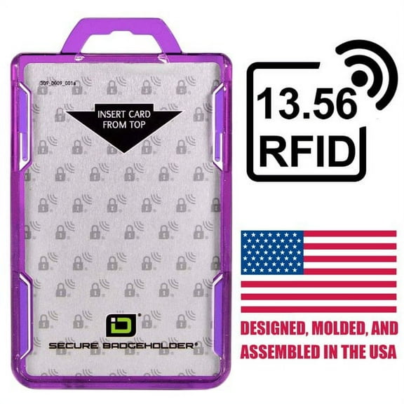 ID Stronghold Lightweight Badge and ID Holders, Poly Carbonate Purple