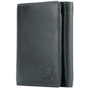ID STRONGHOLD Men's RFID Blocking Trifold Wallet, Black