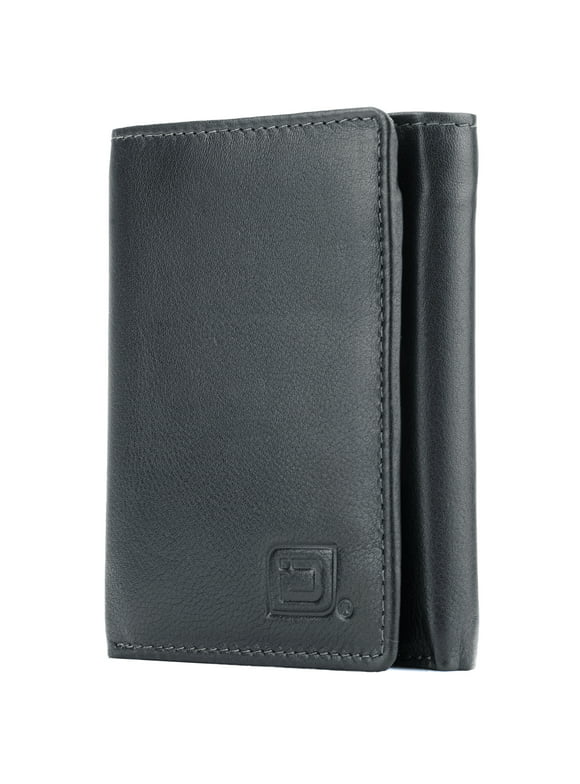 ID Stronghold – Men’s RFID Leather Wallet - Trifold with ID Window – Black