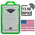thumbnail image 1 of ID Stronghold - RFID Blocking Secure Badge Holder - Duolite 2 Card ID Holder - Poly Carbonate - Heavy Duty Hard Plastic ID Badge Holder - Molded and Assembled in The USA - FIPS 201 Approved - Green, 1 of 5