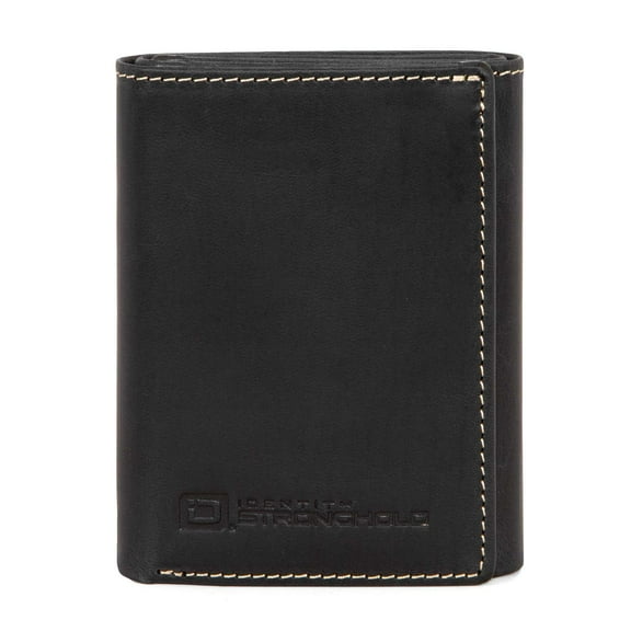 ID Stronghold RFID Wallet Trifold Classic Leather - 8 Slot Wallet - Protective Wallets for Men - Black