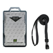 ID Stronghold Secure Badge Holder Duolite - RFID Blocking 2 Card ID Badge Holder with Lanyard