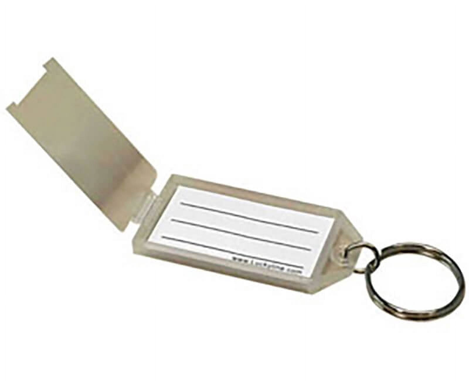 Clear Rectangular Polypropylene Key Tag with Flap, 100 Count