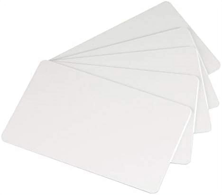 ID Zone Premium White Blank Plastic CR80 30 Mil PVC Cards for ID Badge Printers (100 Pack