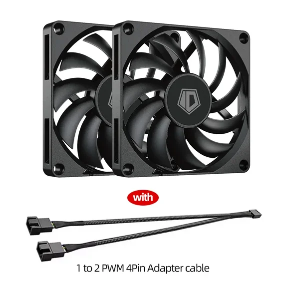ID-cooling 80mm PWM 800-3000rpm mini ITX black pc case fan ultra-thin 10mm thickness temperature controlled cooling ventilator
