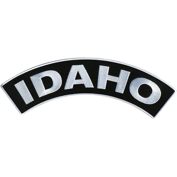 IDAHO TOP ROCKER, PATCH - US States Idaho High Thread Iron-On Heat Sealed Backing Sew-On Large Patch - 12” x 3”