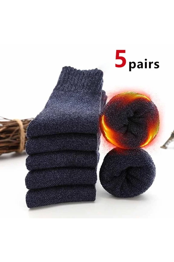 5 Pairs Merino Wool Quarter Ankle Hiking Running Socks Compression Thermal Thick Cushion Socks for Women Men hiking socks men socks for cold weather Navy (5PC)One Size