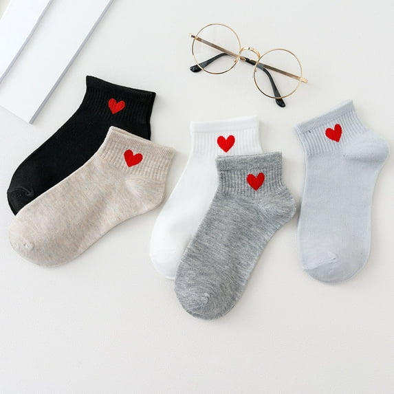 IDALL Ankle Socks No Show Socks Womens 5 Pairs Print Socks For Women Men Girls Series Print Colorful Pattern Novelty Cute Unisex Socks Cotton Socks Socks for Women C One Size