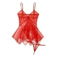 thumbnail image 1 of IDALL Babydoll Dress for Women Lingerie for Women Naughty Underwear Lace Fluoroscopy Beauty Tulle Elegant Reverie Lingerie Women's Lingerie Lace Bralette Red 1 One Size, 1 of 2
