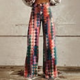 thumbnail image 1 of IDALL Baggy Jeans High Waisted Jeans Women's Vintage Flower Print Casual Wide Leg Pants Barrel Jeans Women Boyfriend Jeans Red 3XL, 1 of 4
