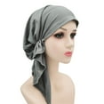 thumbnail image 1 of IDALL Bandanas for Women,Head Scarf Cancer Head Hat Cap Ethnic Bohemian Pre Tied Braid Hair Cover Wrap Turban Headwear Hat Hair Scarf,Headbands for Women Grey, 1 of 8