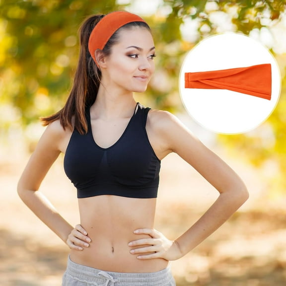 IDALL Bandanas for Women,Head Scarf Sport Headbands For Women Men Elastic Soft Fabric Non Slip Hair Bands Hair Warp For Daily Workout Yoga Running Sports Unisex Hair Scarf,Headbands for Women Orange