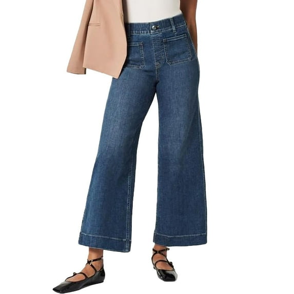 IDALL Barrel Jeans Women Wide Leg Pants Woman Pants for Women Women's Spring Summer Solid Color Straight Leg Wide Leg Large Pocket Jeans High Waisted Jeans for Women Blue XL