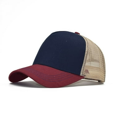 IDALL Baseball Cap Trucker Hat Adult Casual Outdoors Sunshade Net Cap Hip Hop Baseball Cap Gorras Para Hombres Originales Hats for Men Red One Size