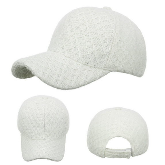IDALL Baseball Cap Trucker Hat Fashion Women Men Sport Solid Color Keep Warm Knitting Beach Baseball Cap Hip Hop Hat Sun Hat Visor Hats Snapback Hats White One Size