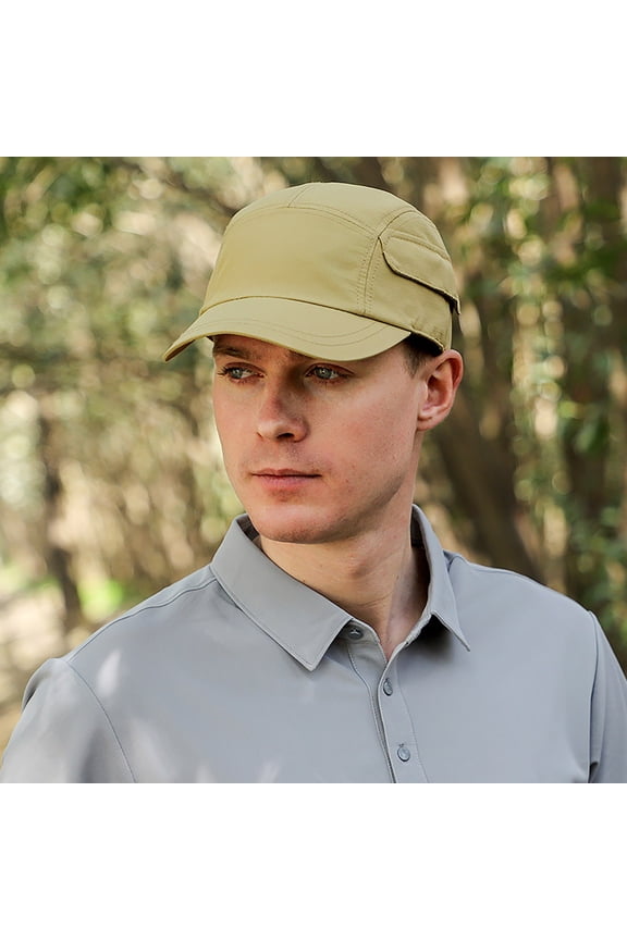 Baseball Cap Trucker Hat Quick Drying Recreational Sports Mountain Climbing Cap Men's Summer Outdoor Travel Cap Dome Cycling Cap Snapback Hats for Men Hats for Men Khaki One Size