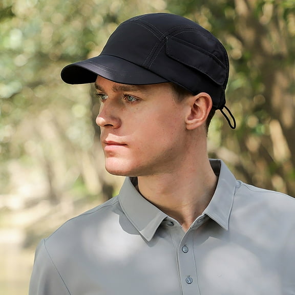 IDALL Baseball Cap Trucker Hat Quick Drying Recreational Sports Mountain Climbing Cap Men's Summer Outdoor Travel Cap Dome Cycling Cap Snapback Hats for Men Hats for Men Dark Gray One Size