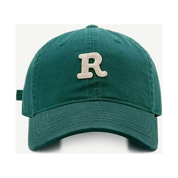 IDALL Baseball Cap Trucker Hat Spring/Summer Big Headed Soft Top R Letter Solid Duck Tongue Hat Baseball Hat Running Hat Hats for Men Green One Size