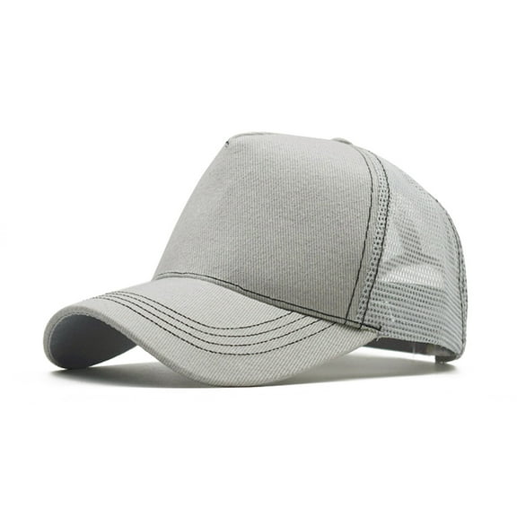 IDALL Baseball Cap Trucker Hat Women's And Men's Adult Casual Outdoors Sunshade Net Cap Hip Hop Baseball Cap Snapback Hats for Men Hats for Women Gray One Size