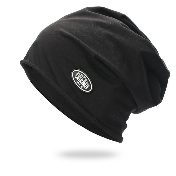 IDALL Beanie Skull Cap All-match Thin Patched Toe Cap Hood Cap Knitted Hat Net Red Pile Hat Hats for Men Black One Size