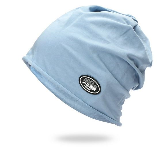 IDALL Beanie Skull Cap All-match Thin Patched Toe Cap Hood Cap Knitted Hat Net Red Pile Hat Hats for Men Blue One Size