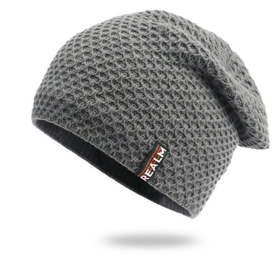 IDALL Beanie Skull Cap Knit Beanie Warm Thick Lined Hat Mens Winter Skull Cap Unisex Beanie Cap Running Hat Hats for Men Gray One Size
