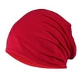 thumbnail image 1 of IDALL Beanie Skull Cap Men Soild India Stretch Drawstring Hat Wool knitting Hair Loss Head Scarf Wrap Running Hat Hats for Men Red One Size, 1 of 2