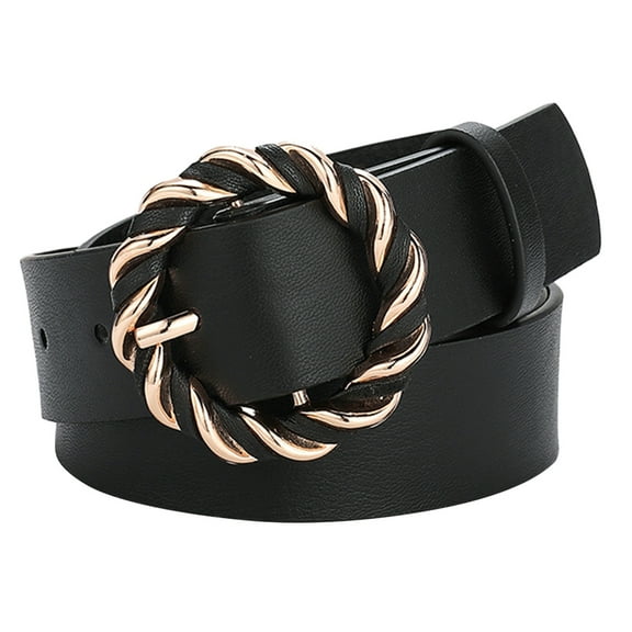 IDALL Belts for Women,Western Belts Women Belts Fashion Soft Leather Belts With O Ring Buckle Corset Belt,Waist Chain Black